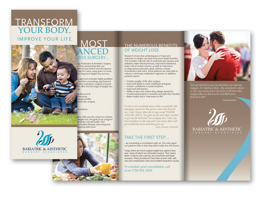 bariatric and aesthetic surgery associates patient brochure mockup