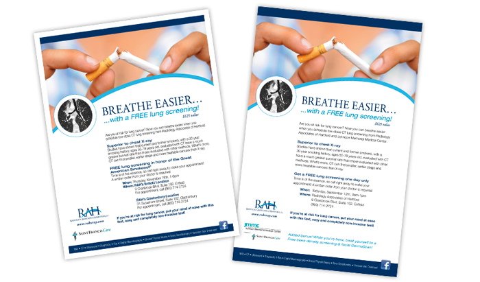 RAH Lung Screening event flyers